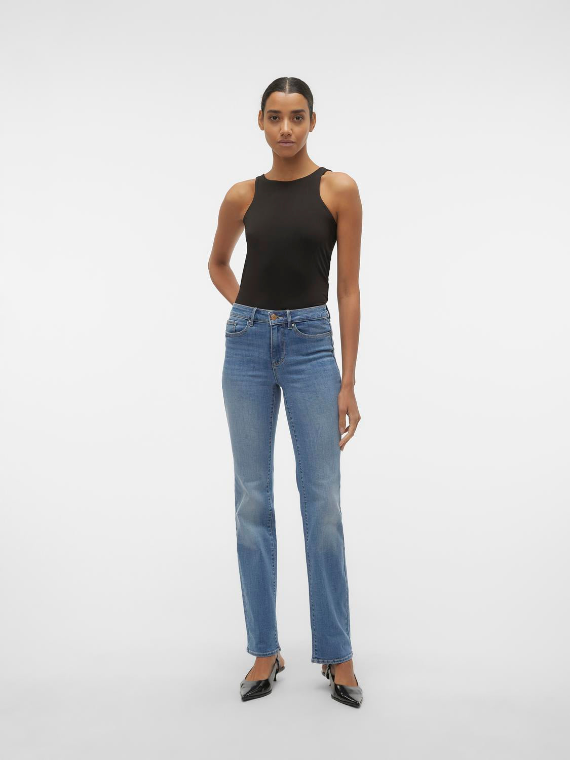 VMFLASH straight Jeans - Medium Blue Denim